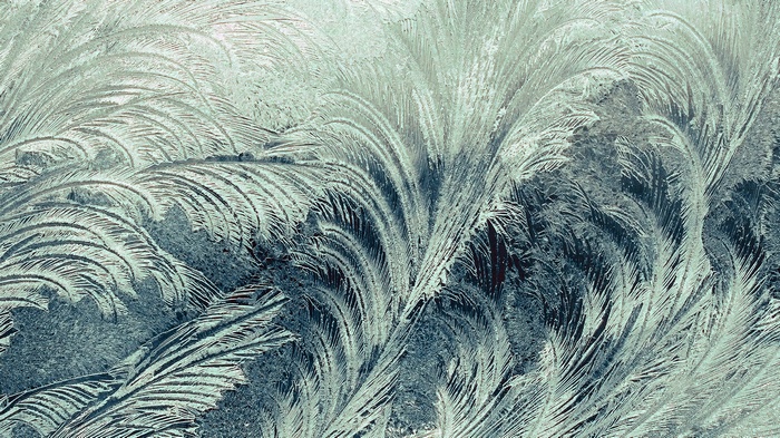 Abstract frost patterns on glass