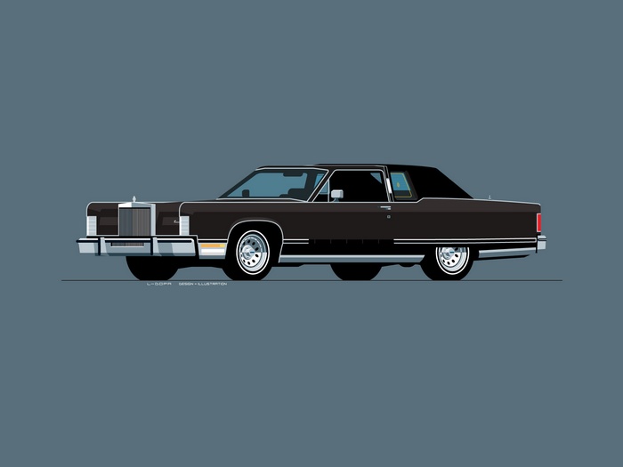 Black Lincoln Continental Mark V illustration