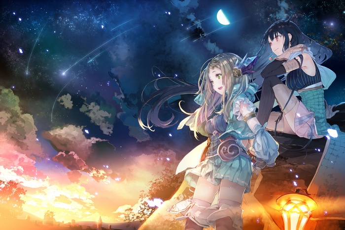 Atelier Firis: Firis Mistlud and Liane Mistlud at Night