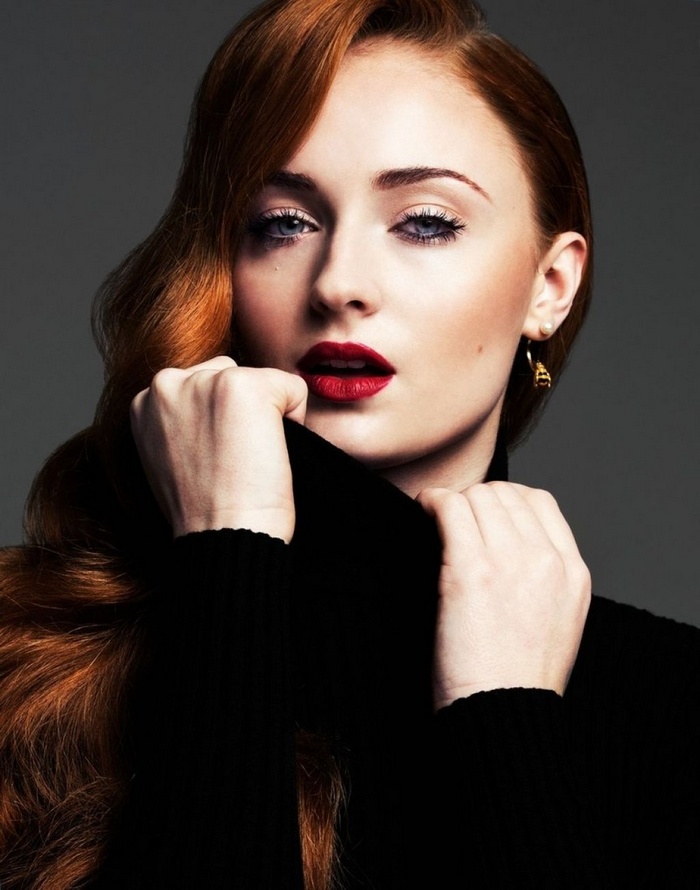 Redhead Women Blue Eyes Actress Sophie Turner Hd Wallpaper Rare