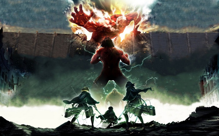 Attack on Titan: Colossal Titan vs. Eren, Mikasa, Armin