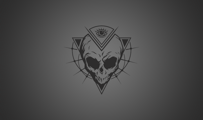 Skull with All-Seeing Eye and Geometric Shapes