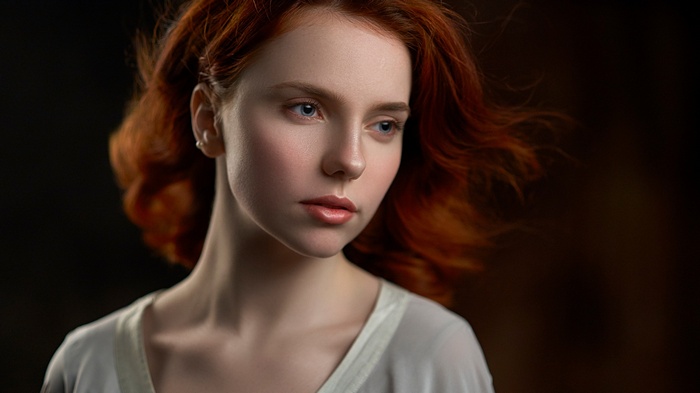 Portrait of a redhead woman by Pavel Cherepko
