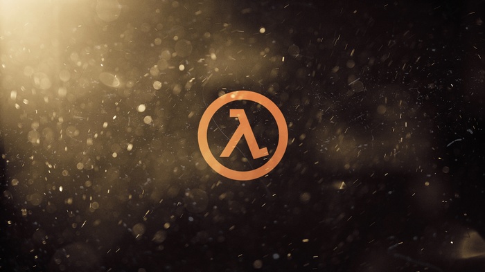 Half-Life Lambda logo with dust particles