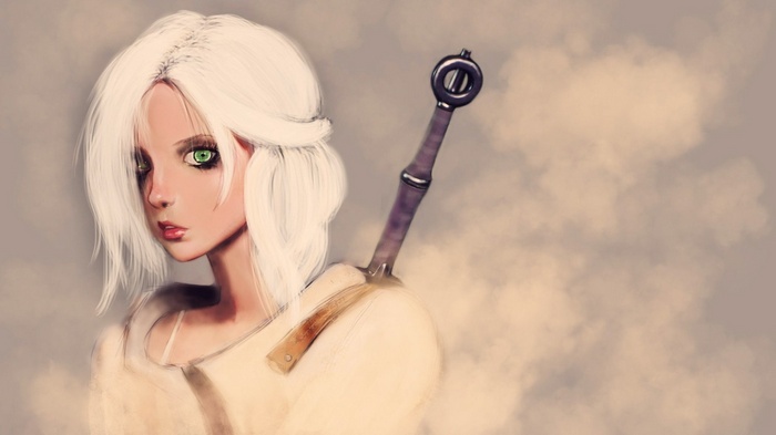 Ciri from The Witcher with a sword