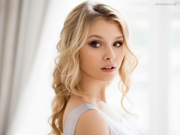 Face, Blonde, Eyes, Model, Women, Wavy Hair, Alice Tarasenko, Long Hair ...