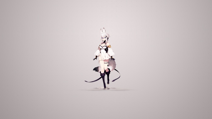 Anime girl with fox ears and tail