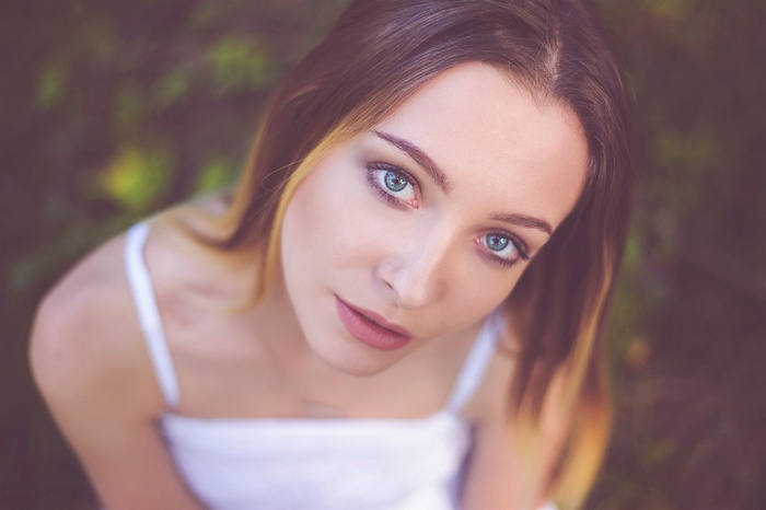 Close-up portrait of a young woman