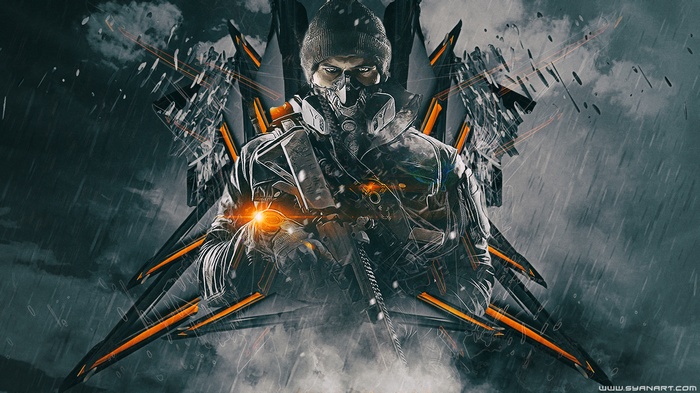The Division fan art of a soldier with a gas mask
