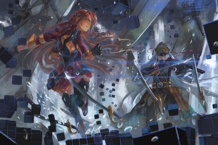 Selesia Yupitiria and Gunpuku No Himegimi from Re:CREATORS