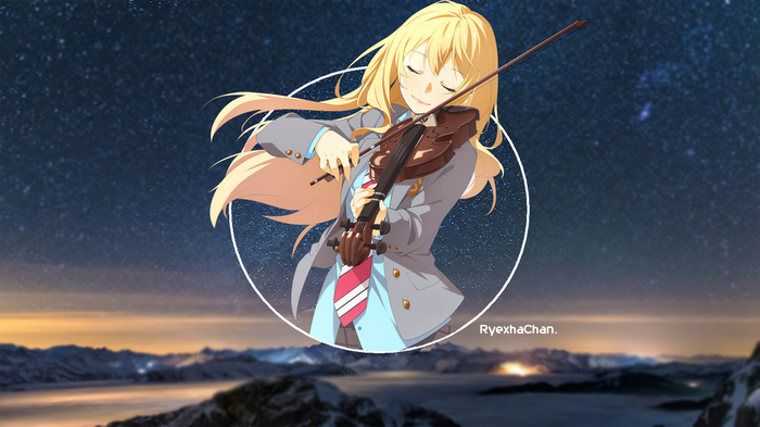 Miyazono Kaori from Shigatsu wa Kimi no Uso playing violin
