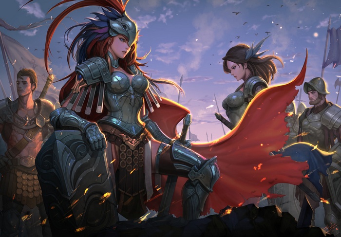 armor, medieval, sword, fantasy art, knight, warrior