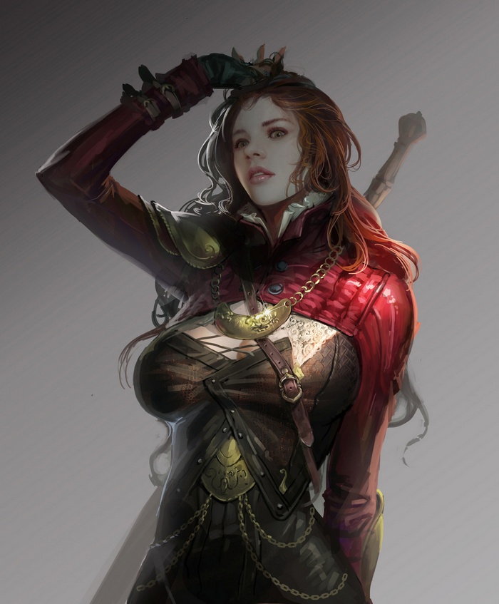 Fantasy warrior woman with sword