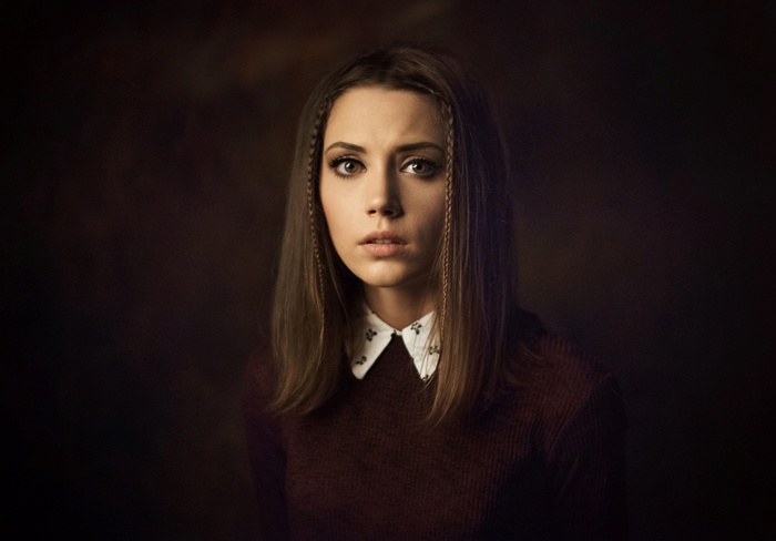 Ksenia Kokoreva wearing a sweater