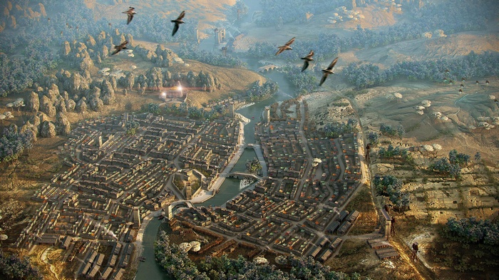The Elder Scrolls III: Morrowind aerial view of a city