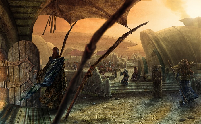 The Elder Scrolls III: Morrowind marketplace scene