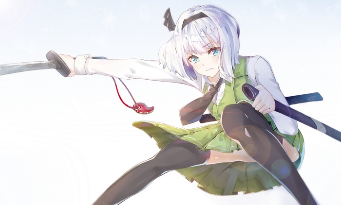 Konpaku Youmu from Touhou with a katana