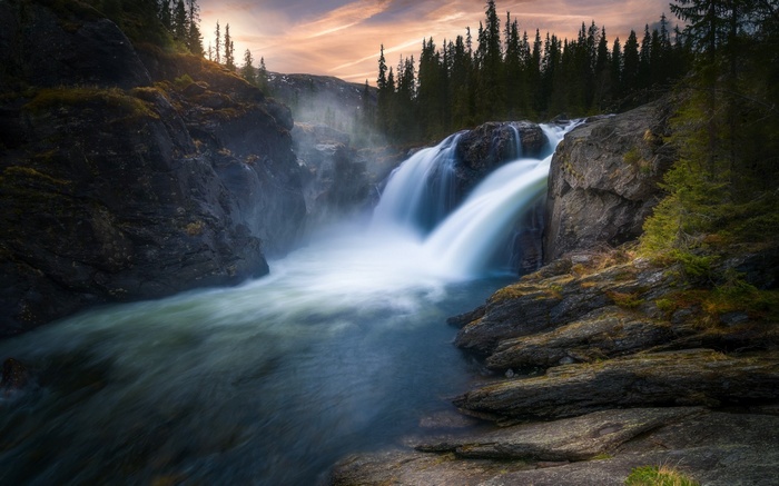 Waterfall in Norway with Long Exposure
