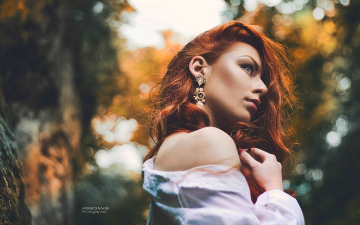 Marketa Novak, a redhead woman outdoors