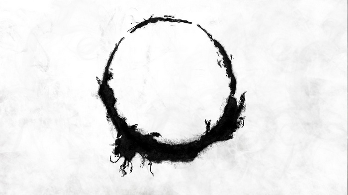 Arrival movie logo with alien symbols