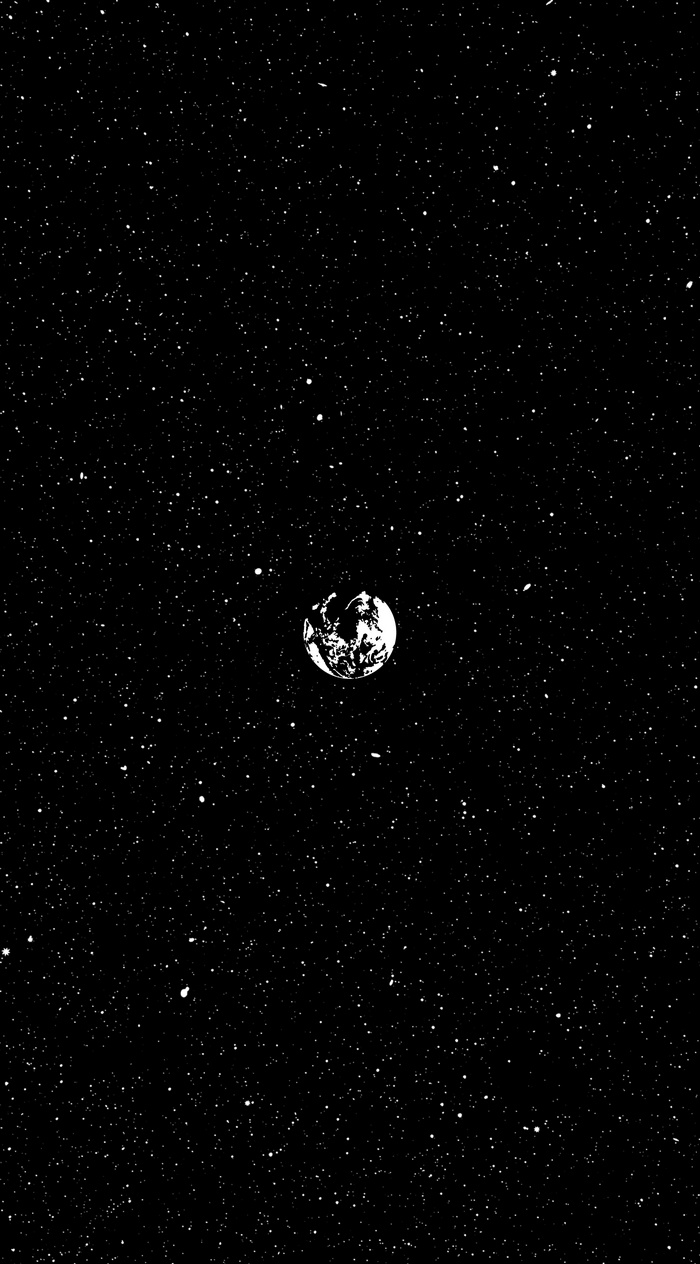 Minimalist planet in starry space