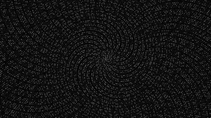 Monochrome spiral pattern of dots