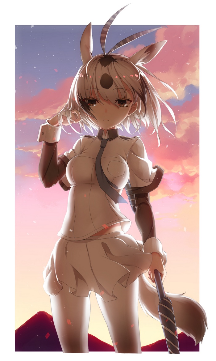 Oryx from Kemono Friends holding a weapon