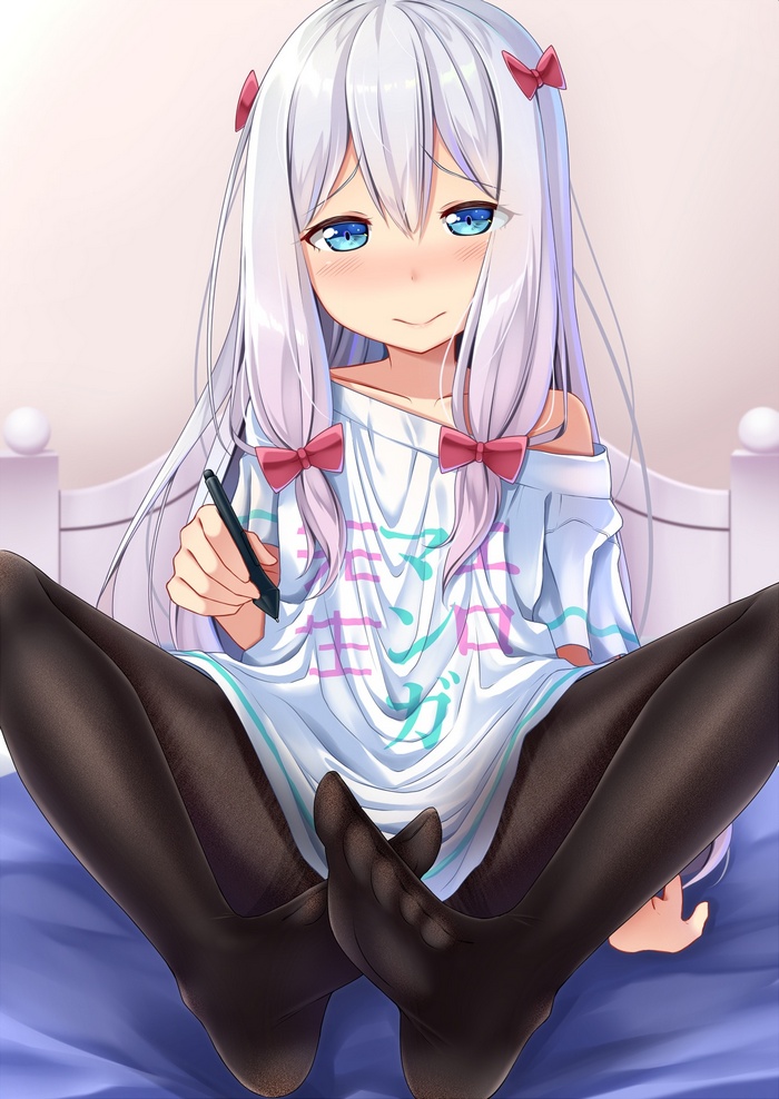 Izumi Sagiri from Eromanga-sensei with blue eyes and pantyhose