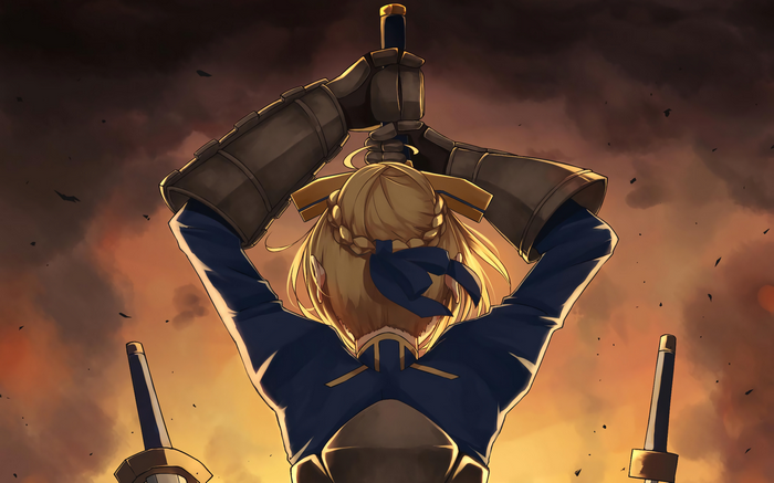 Saber from Fate/Stay Night holding a sword