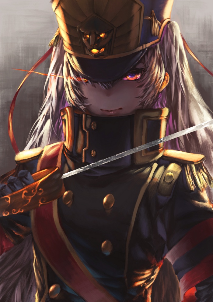 Altair from Re:CREATORS holding a sword