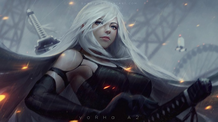 A2 from NieR: Automata with swords