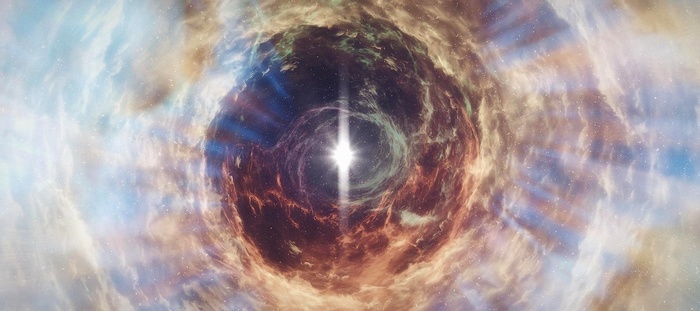 The Elder Scrolls V: Skyrim space nebula with bright star