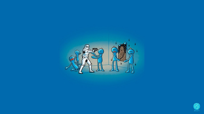 Stormtrooper training Mr. Meeseeks from Rick and Morty