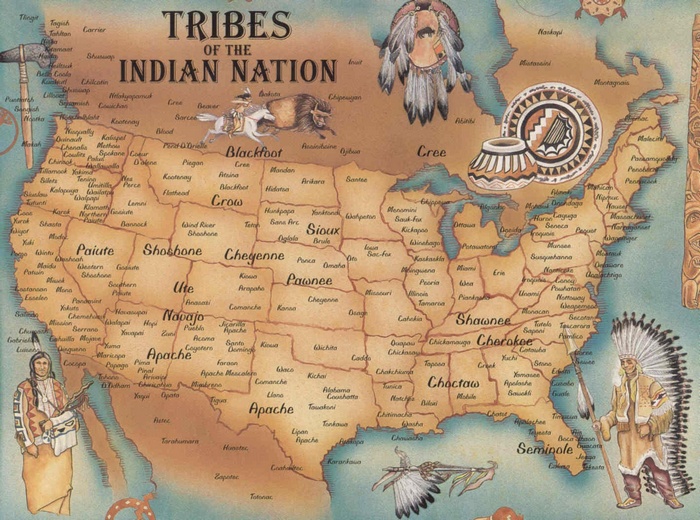 Map of Native American Tribes of North America
