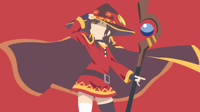 Megumin from Kono Subarashii Sekai ni Shukufuku wo! holding a staff