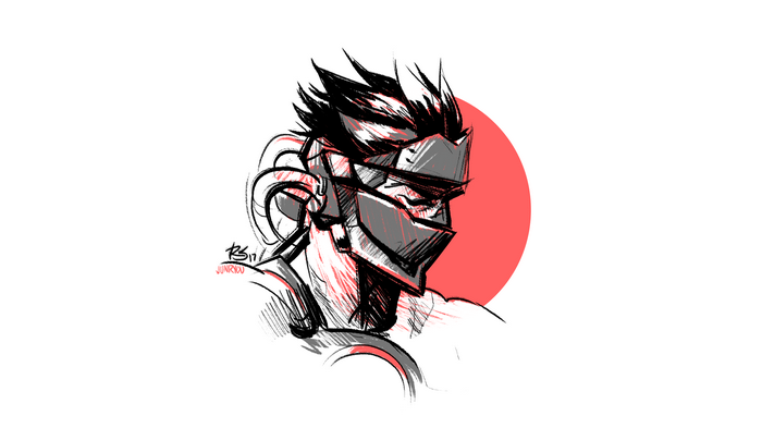 Genji from Overwatch sketch