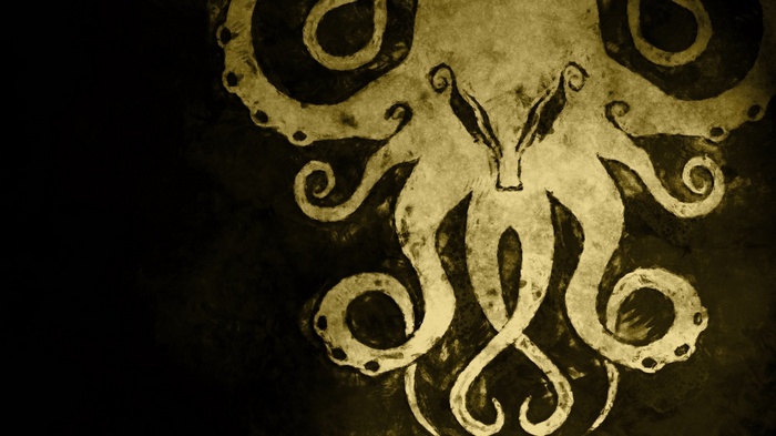 Cthulhu illustration with dark background
