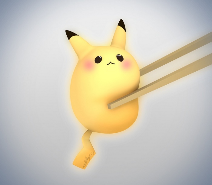 cartoon, 3D, video games, fan art, Pokémon, Pikachu