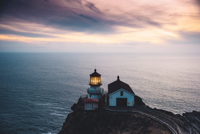 Point Reyes Lighthouse at sunset