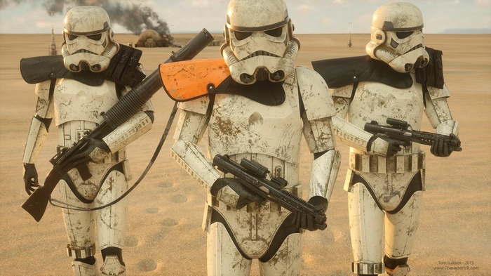 Star Wars Stormtroopers in a Desert Landscape