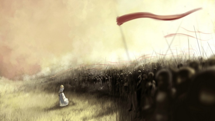 Saber from Fate/stay night facing an army