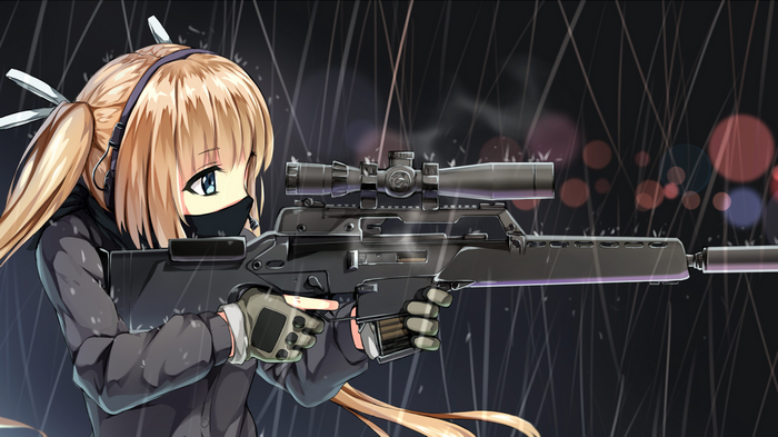 girls with guns, anime, anime girls