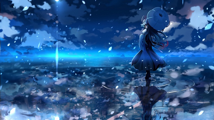 Yakumo Yukari from Touhou holding an umbrella