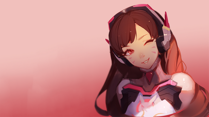 D.Va from Overwatch winking