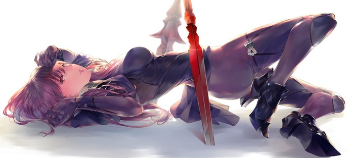 Scathach from Fate/Grand Order with a spear
