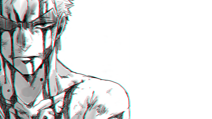 Roronoa Zoro from One Piece with Chromatic Aberration