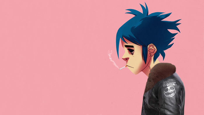 2-D from Gorillaz smoking