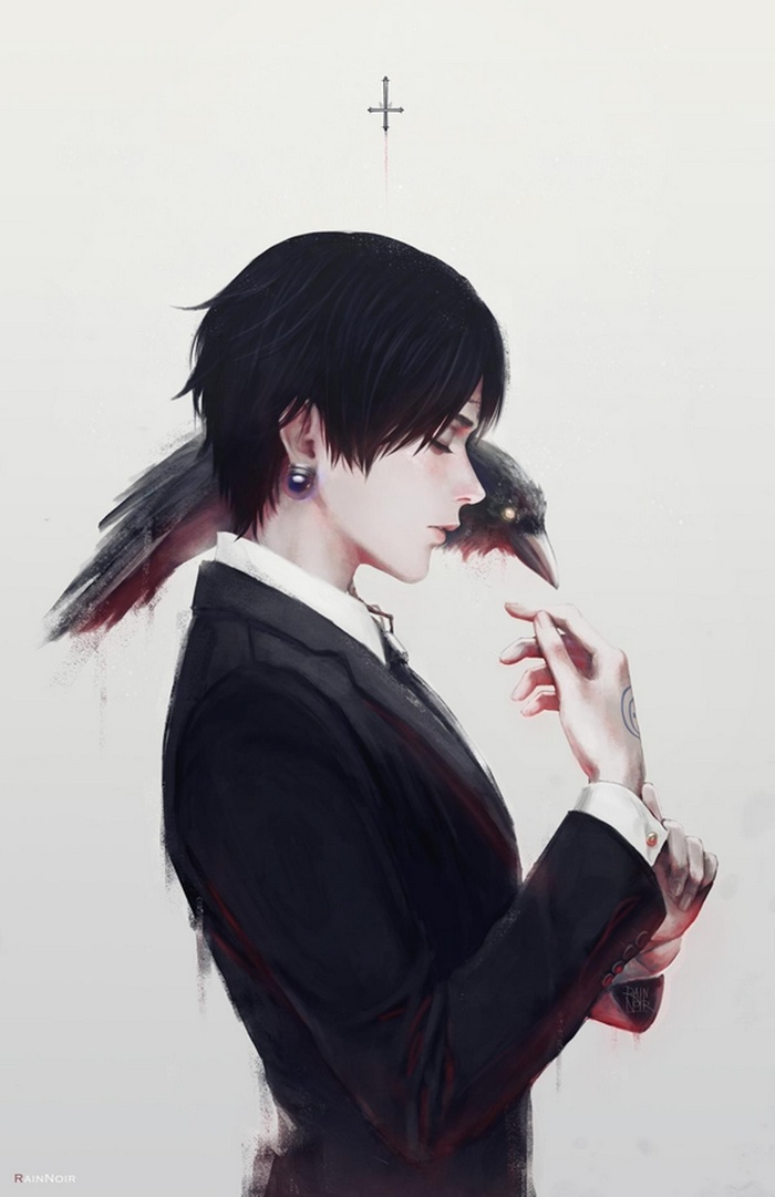 Chrollo Lucifer, Hunter x Hunter, raven, suits