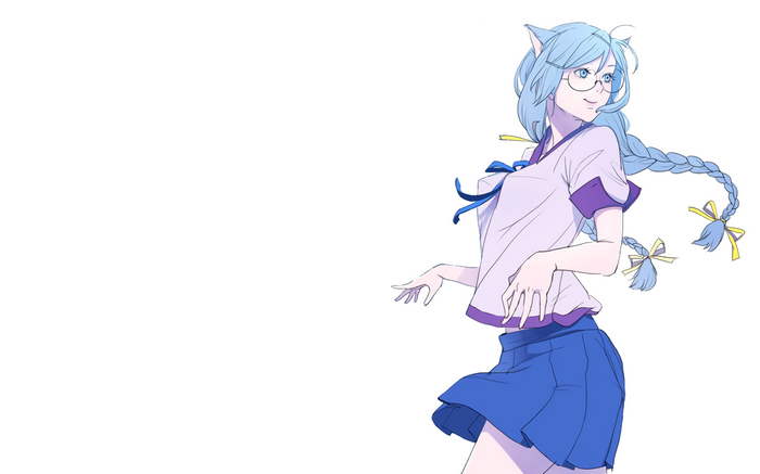 Hanekawa Tsubasa from Monogatari Series with Nekomimi and Glasses