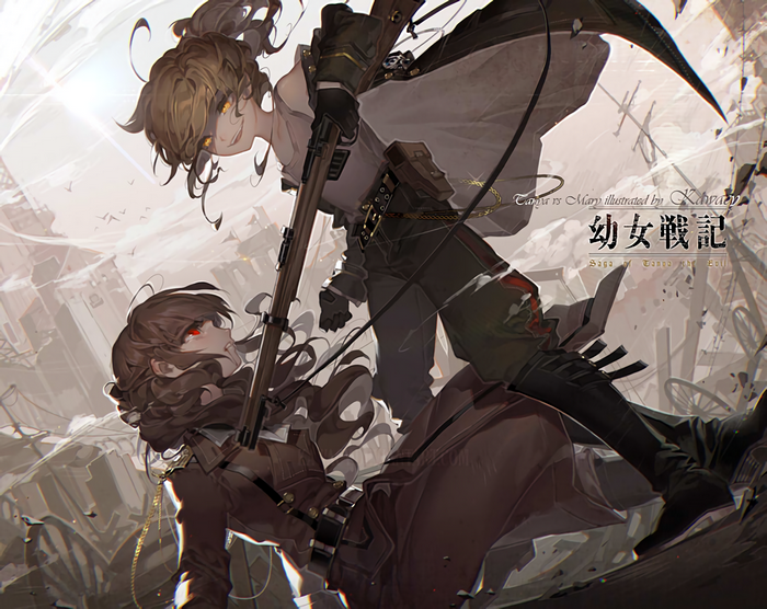 Tanya Degurechaff, Mary Soux, anime girls, Youjo Senki